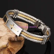 Charming Unisex 316L Stainless Steel Wristband Silver Gold Cross Cable Wire Bracelet/Bangle For Women/Men Love’s Jewelry
