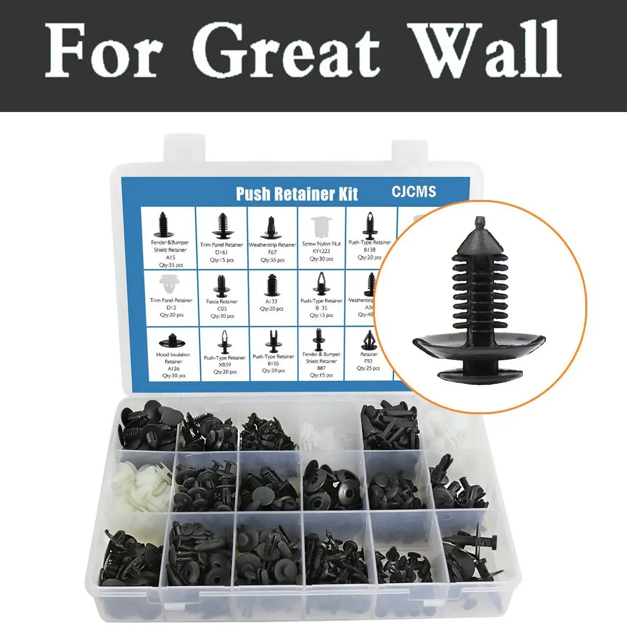 

415pcs Retainers Plastic Fasteners Set Case Rivets For Great Wall Coolbear Florid Hover H3 H5 H6 Voleex C10 C30 Clip Trim Kit