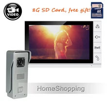 Nuevo 9 “Pantalla a Color de Video teléfono de La Puerta Sistema de Intercomunicación Record + 1 A Prueba de agua Campana De La Cámara al aire libre + 1 Monitor + 8G SD DEL ENVÍO LIBRE