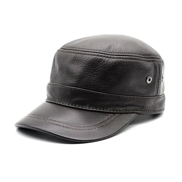 Haisum ограниченная распродажа, унисекс, повседневная, натуральная кожа, бейсболка, высокое качество, мужские, для взрослых, твердые, армейские шапки, кепка s Cs107 - Цвет: dark brown