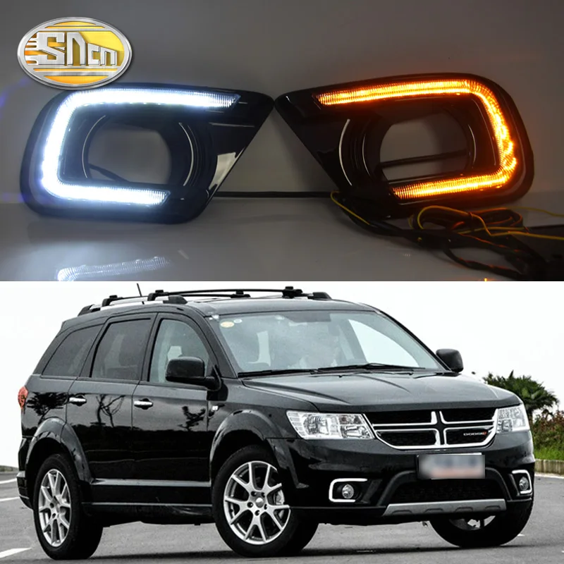 

For Fiat Freemont 2014 2015 2016 Yellow Turn Signal Relay Waterproof Car LED DRL 12V LED Daytime Running Light Daylight SNCN