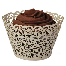 50 шт. филигранные винтажные Чехлы для кексов свадебные, день рождения, продавец из Великобритании(слоновая кость