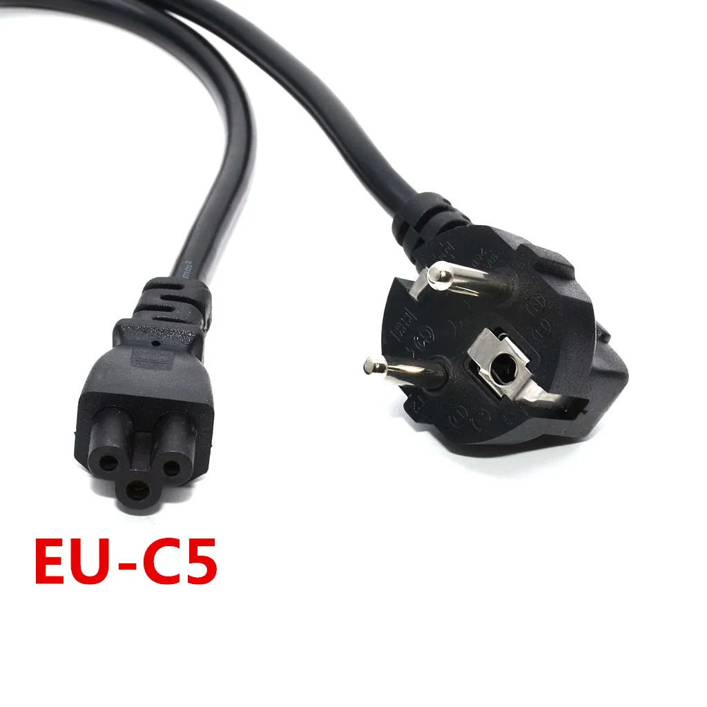 5ft C5 Cloverleaf привести к EU/US/AU/UK 2 3 Pin AC ЕС Plug Мощность кабельный ввод шнура монитор компьютера - Цвет: EU-C5