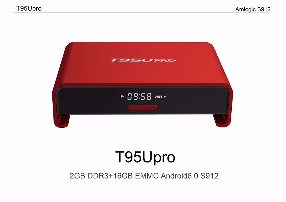5 шт./лот DHL Android ТВ коробка T95U pro OTT S912 Восьмиядерный Android 6,0 2 ГБ+ 16 ГБ, двухдиапазонный, Wi-Fi, H.265 UHD 4 к HD медиа плеер