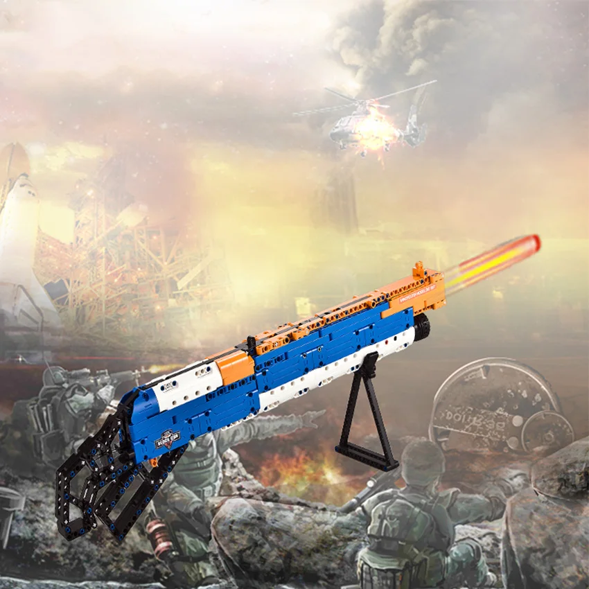 501pcs DIY Assembled Building Gun Block Toys Outdoor Simulated Shooter M1887 Model with Foam bullets Kit Gift for Boy Teenage