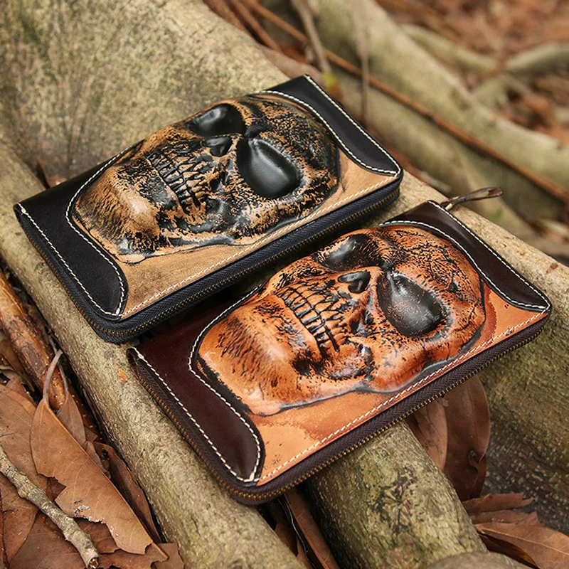 Vintage Mannen Portemonnee Skelet Lederen Carving Persoonlijkheid Handgemaakte Koe Lederen Rits Handtas Munt Dollar Kaarthouder Purse Vintage Mannen Portemonnee Skelet Lederen Carving Persoonlijkheid Handgemaakte Koe Lederen Rits Handtas Munt Dollar Kaarthouder Purse