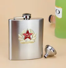 Neue 7 unzen Flachmann Edelstahl Flachmann CCCP Stern Glaskolben Outdoor Wasser/Bier Flasche