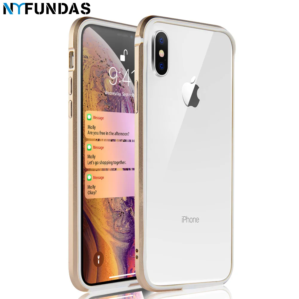 NYFundas чехол для iphone XS MAX XR Бампер Жесткий Тонкий тонкий металлический мягкий ТПУ 8 7