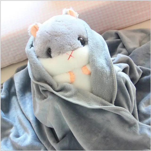 YunNasi Squishy Plush Hamster Pillow With Blanket Stuffed