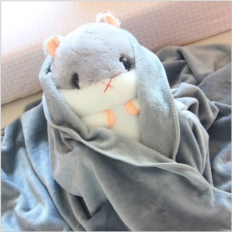 YunNasi Squishy peluche Hamster oreiller avec couverture animaux en peluche doux jouets pour enfants filles anniversaire dormir chambre tapis