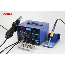YIHUA 862D+ 2 в 1 паяльная станция инструмент паяльная станция+ YIHUA 305D 30 в 5A Регулируемый источник питания постоянного тока