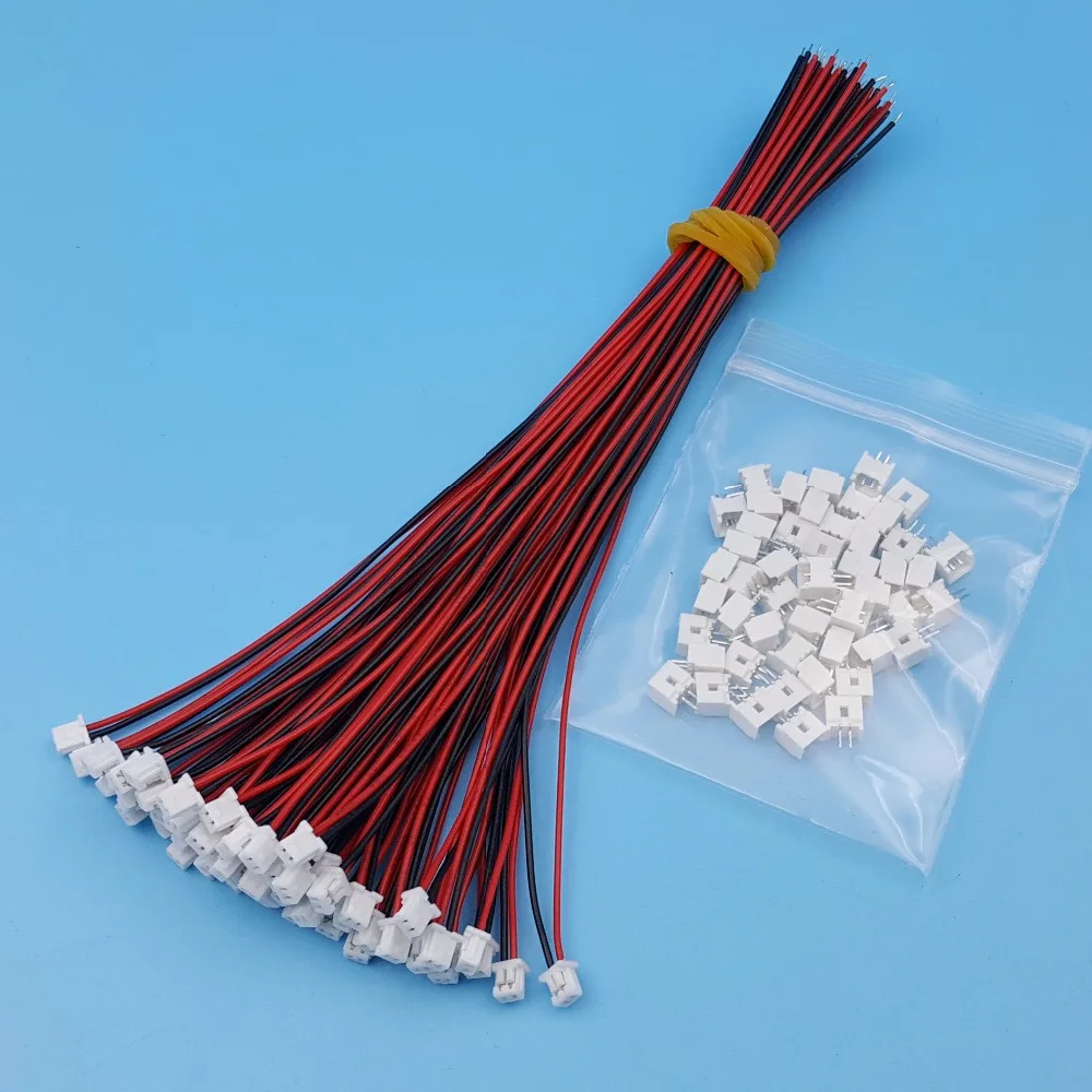 50 комплектов 2Pin одноконцевой Micro JST шаг 1 25 мм 15 см 28AWG провод для разъема платы |