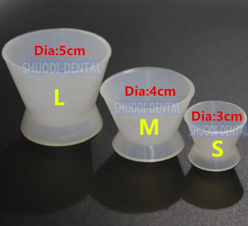 3 Pcs Dental Flexible Silicone Mixing Cup dental silicone rubber mixing
