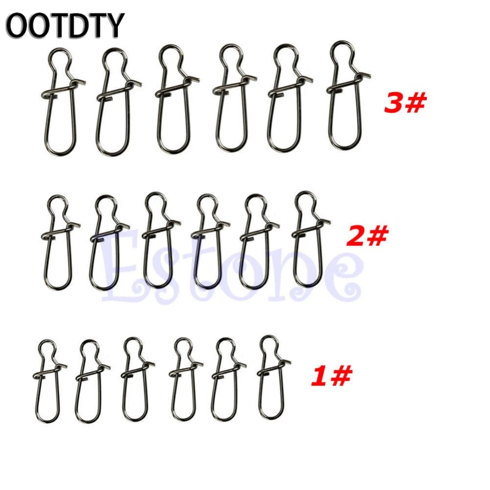 

OOTDTY 100pcs Nice Fastlock Snap Fishing Barrel Swivel Safety Snaps Hooks