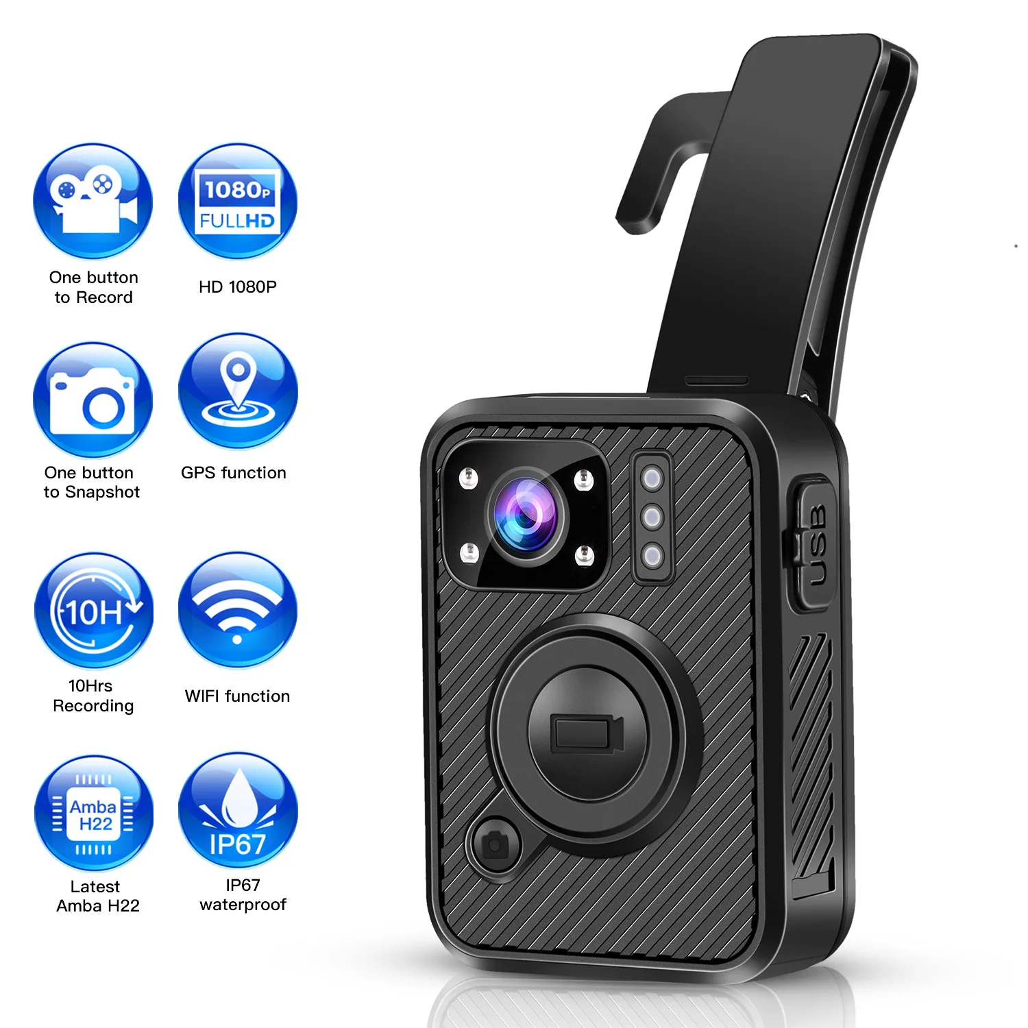 BOBLOV Wifi полицейская камера F1 32GB Body Kamera 1440P изношенная s для правоприменения 10H
