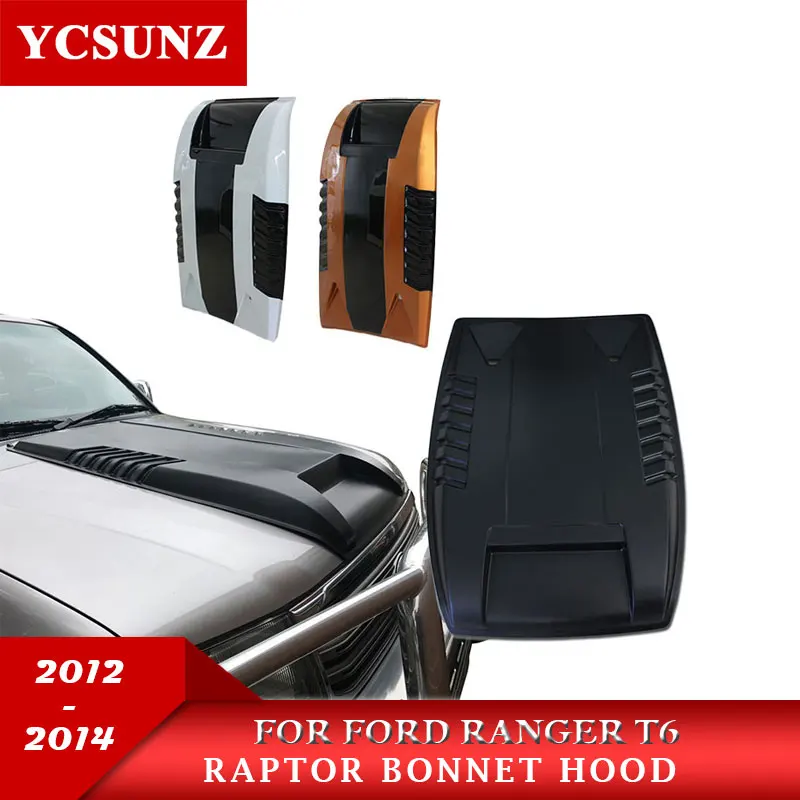  ABS matte black Bonnet Scoop Hood For Ford Ranger 2012 2013 2014 T6