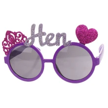 Purple Bachelorette Hen Party Supplies Hen Letter Glasses Bride Sunglasses Eye Decoration Photo props hen s pens