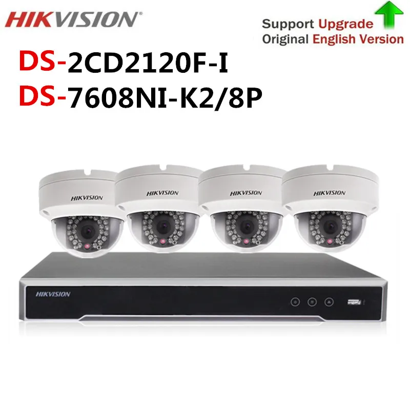 

Original Hikvision cctv camera security system kit NVR DS-7608NI-K2/8P & 4pcs 2MP IP Camera DS-2CD2120F-I video surveillance
