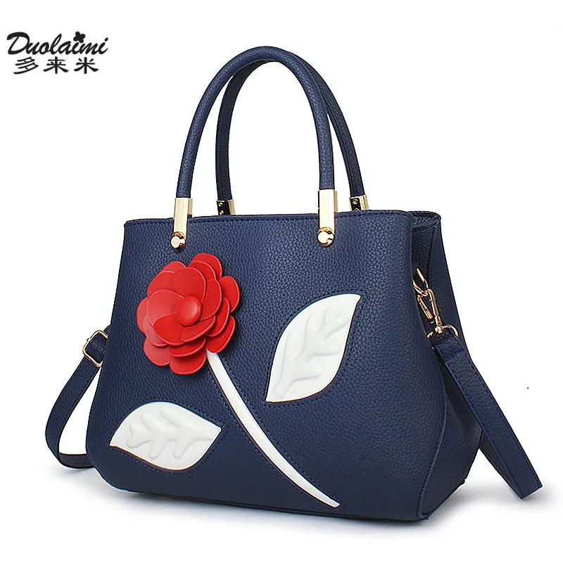 

fashion designer women bag luxury leather handbag flower shoulder bag ladies crossbody messenger bag large tote bolsas femininas
