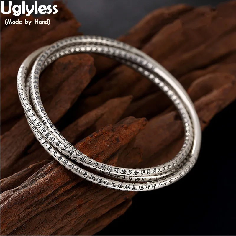Uglyless 58mm Creative Multiple Cirlces Bangles For Women Heart Sutra