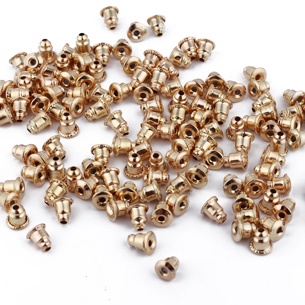

GDFSY 50pcs 4mm Copper Alloy Earring Plugging Blocked Backs Stoppers For DIY Findings Jewelry Making Accessories S055