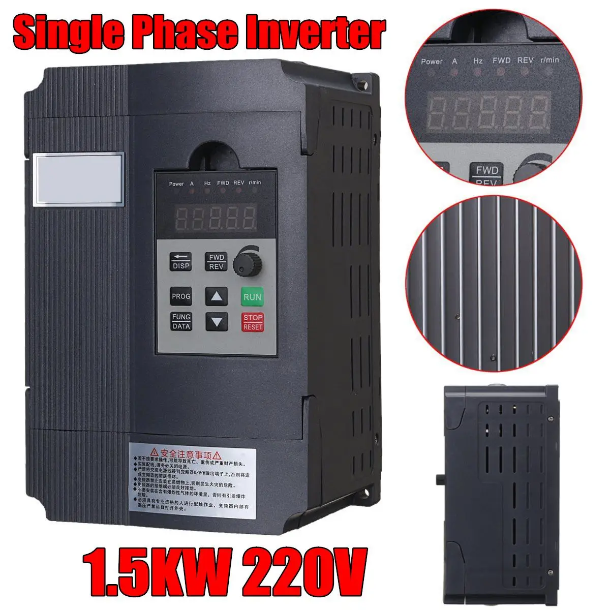 

1.5KW 2HP 7A 220VAC Single Phase Variable Frequency Drive Inverter VSD VFD AUS