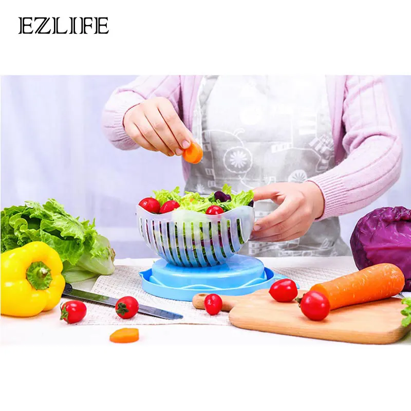 EZLIFE Salad Bowl Household Easy Salad Maker Tools Fruit Vegetable