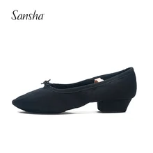 Sansha/Лидер продаж; парусиновые балетки; мягкая обувь на каблуке; профессиональная обувь для джаза, сальсы, танцев; TE5C
