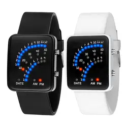 Горячие светодиодный Электронные наручные часы секторы Binary Digital водонепроницаемые Модные часы унисекс для пары MSK66