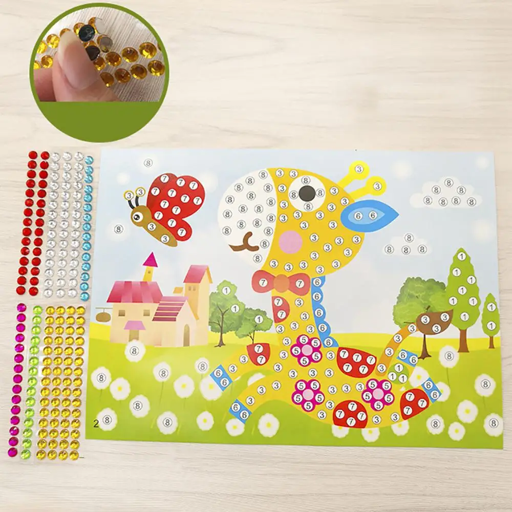 4Pcs DIY Crystal Diamond Stickers Painting Mosaic Puzzle Educational Kids Intelligence Developmental Toys
