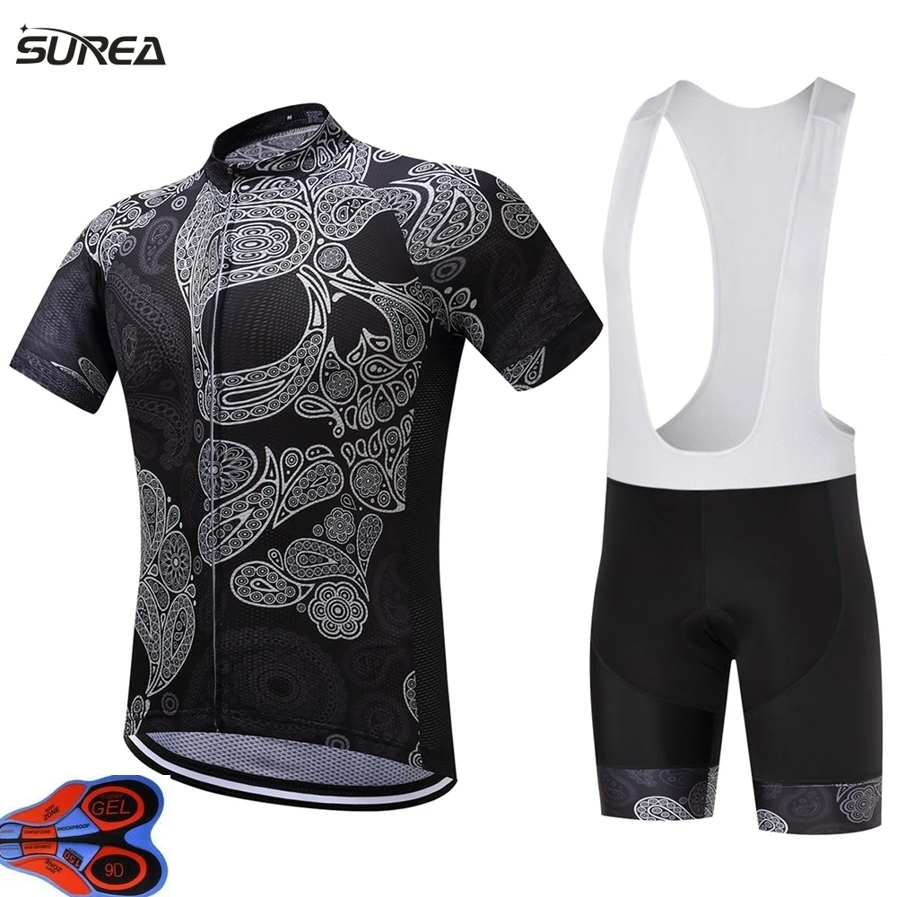 

2017 Team bicicleta Cycling jerseys 9D Black skeleton polyester Breathable Cycling Clothing Pro MTB bike jerseys Ropa Ciclismo