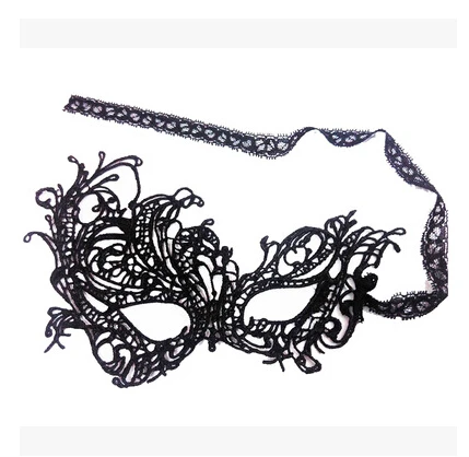 Nightclub queen! Sexy lingerie Black Lace Hollow Goggles Mask Catwoman uniform temptation