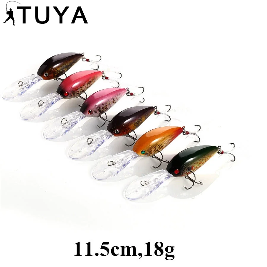 

TUYA Trolling Crankbaits Big Wobblers Minnow Fishing Lures 11.5cm 18g Longbill Minnows artificial bait hard bait bass Pike
