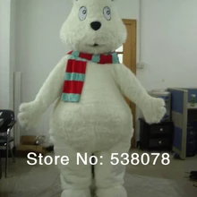 Лучшая цена Прекрасный белый полярный медведь классический Cartooon персонаж Mascote наряд для Карнавальный костюм для вечеринок маскарадный костюм SW787