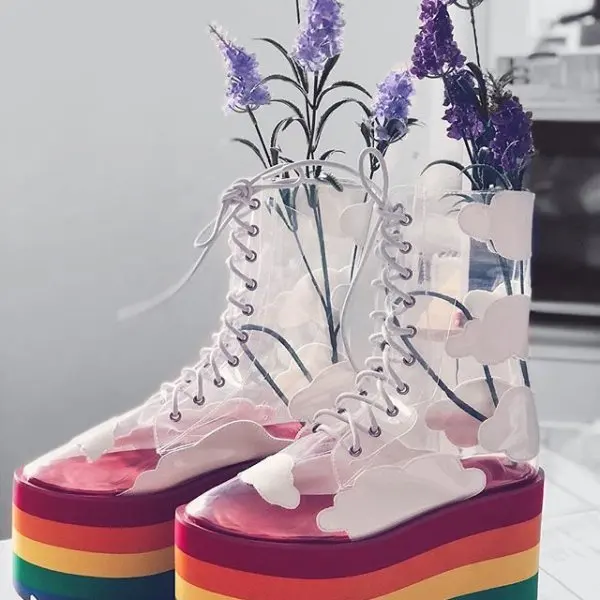 rainbow platform shoes