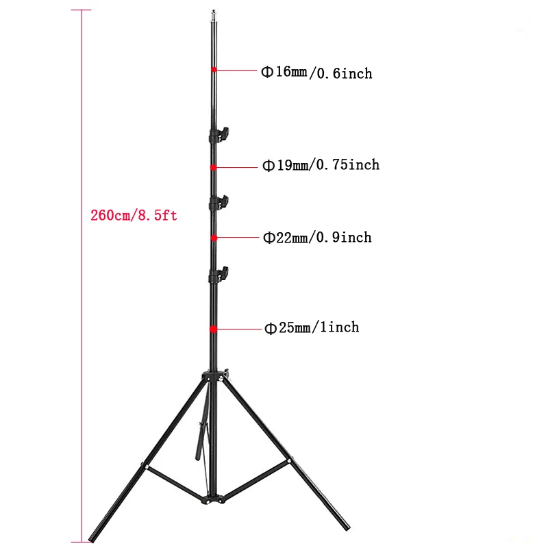 Lightupfoto 260 см Портативный Фото Видео светильник студийный Штатив для DSLR камеры/Speedlite софтбокс для фотографии PSS1K