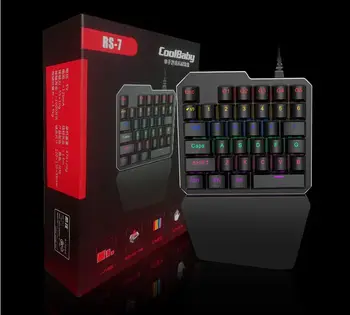 

coolbaby RS-7 7 Colors LED 35 keys Backlight Single Hand Professional Gaming Keyboard USB Wired Anti-Ghosting Keyboard For Game