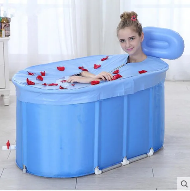 Oval cotton padded double layer insulation Large folding bathtub bath