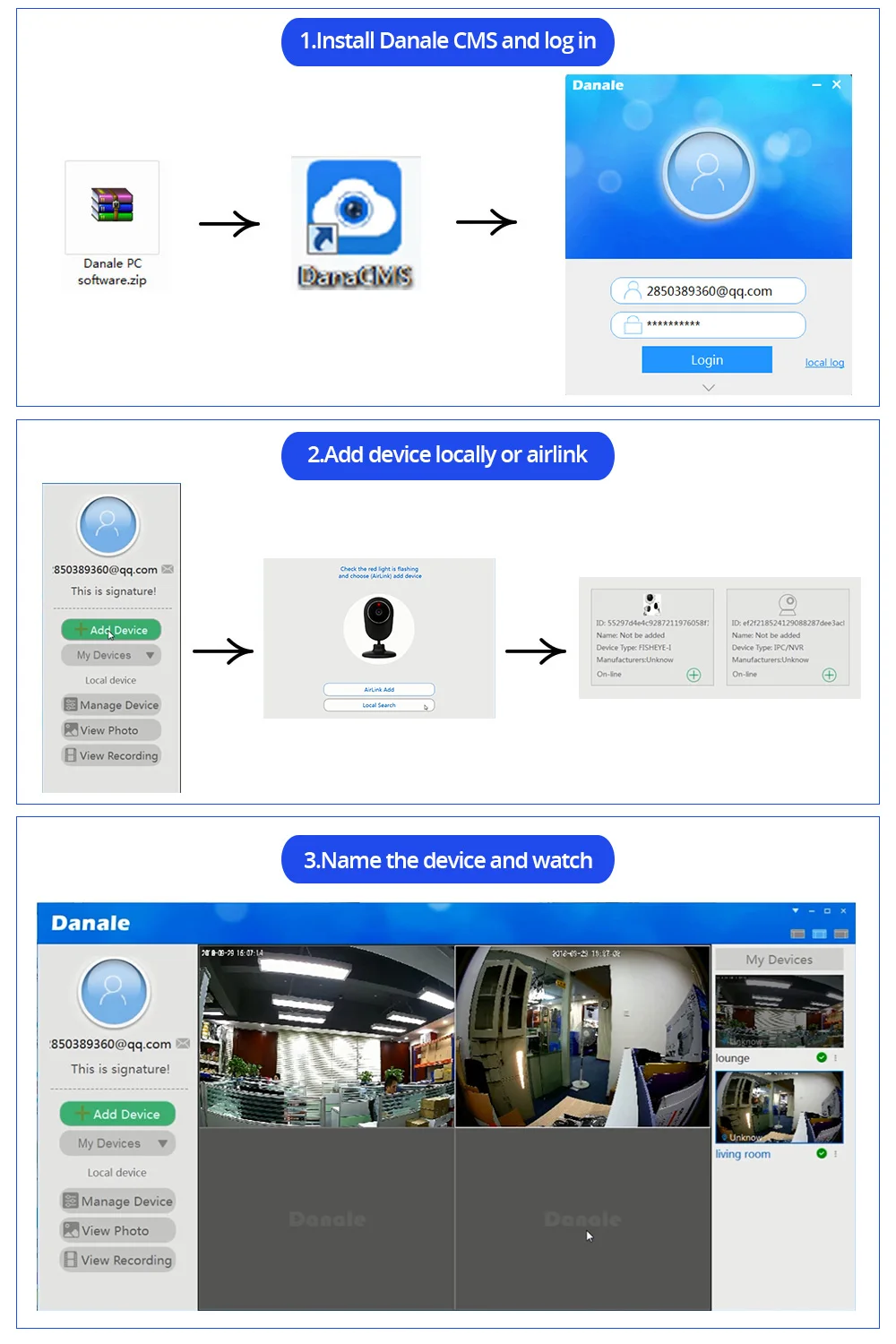 WIFI CCTV camera system connect