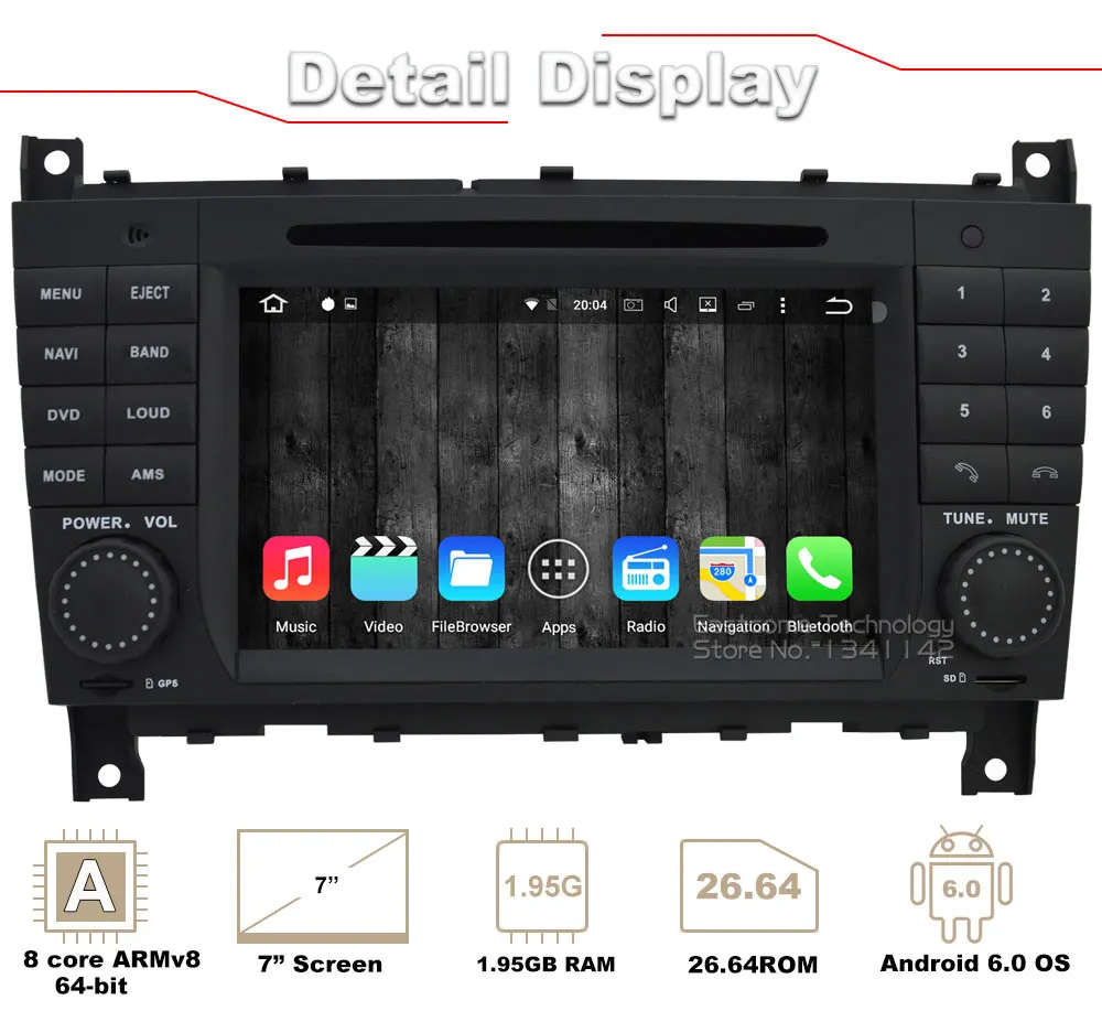Flash Deal Pure Android 6.01 Car DVD for Mercedes-Benz C Class W203 CLC Class CLC W203 CLK Class W209 With Octa Core Radio Bluetooth 2