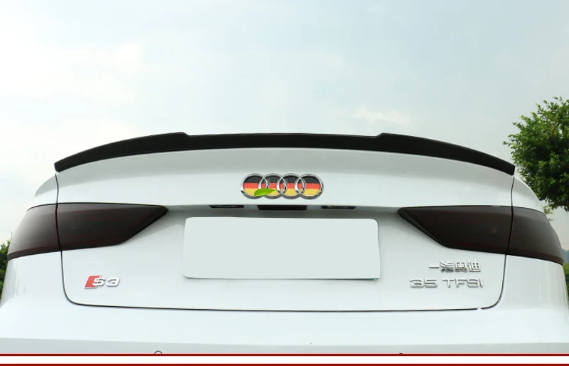 Для Audi A3 S3 седан 4 двери высокое качество карбоновое волокно заднее крыло крыша задний ящик украшенный задний спойлер