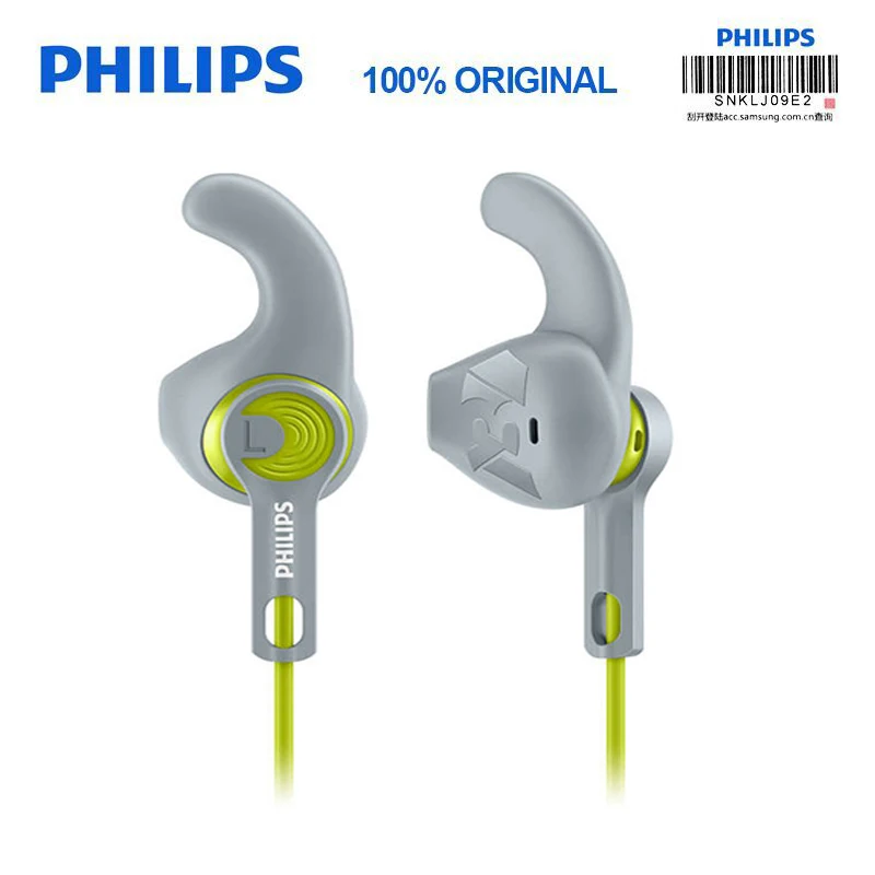 Оригинальные спортивные наушники Philips SHQ1300 с 2 наушниками фиксированное Высокое