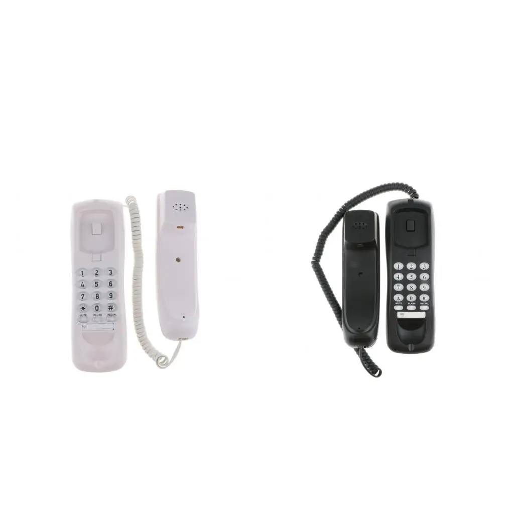 

Home Hotel English Mini Corded Phone Home Wall Line Wireless Telephone Night Light Redial 2019 New Style Fixed-line Telephones