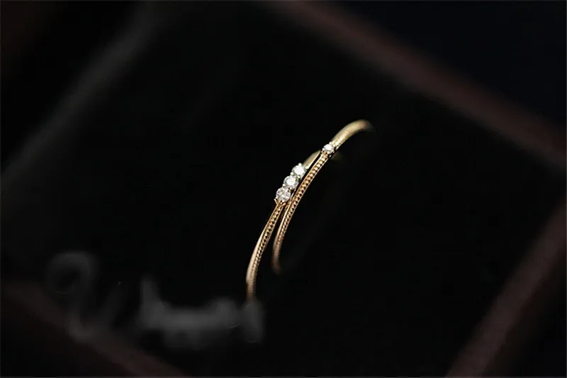 CC Простые Кольца из стерлингового серебра для женщин, одно кольцо с кубическим цирконием и хвостом, двойной цвет, вечерние обручальные аксессуары CC1473