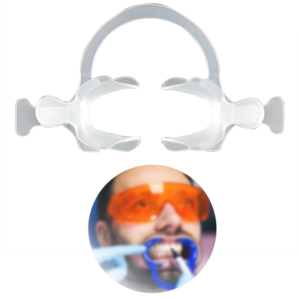 

Dental Cheek Lip Retractor Mouth Opener C-Shape with Handle White Mouth Opening device Oral Care Large/Small Size