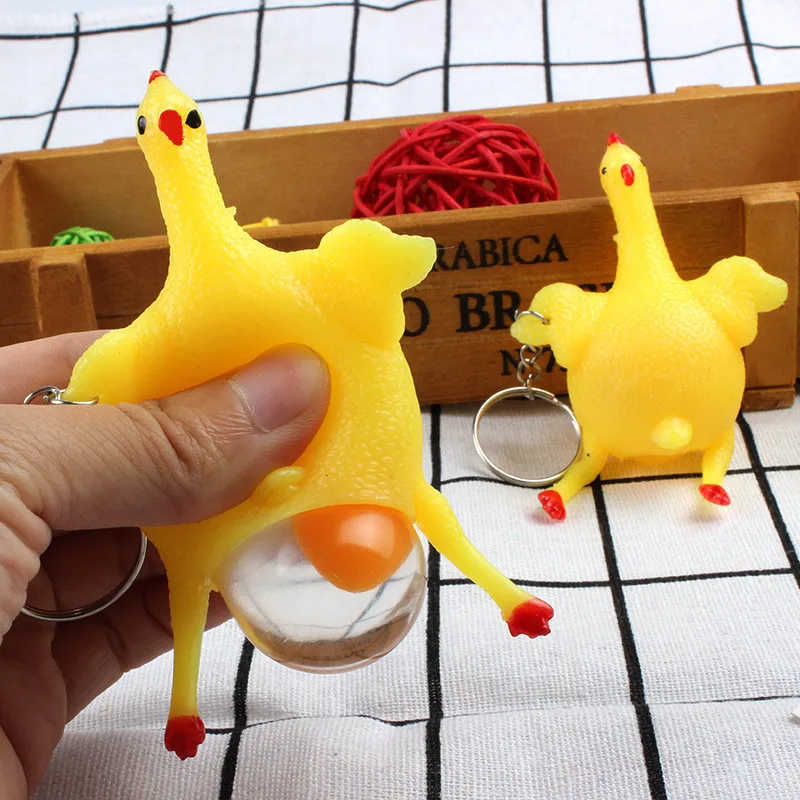 Забавная игрушка для ключей несущая яйца игрушка-сжималка детей подарки на день