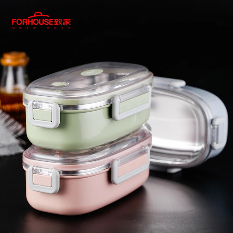 

Stainless Steel Lunch Box Buckle Seal Food Storage Container Bento Lunch Box Dinnerware For Kid