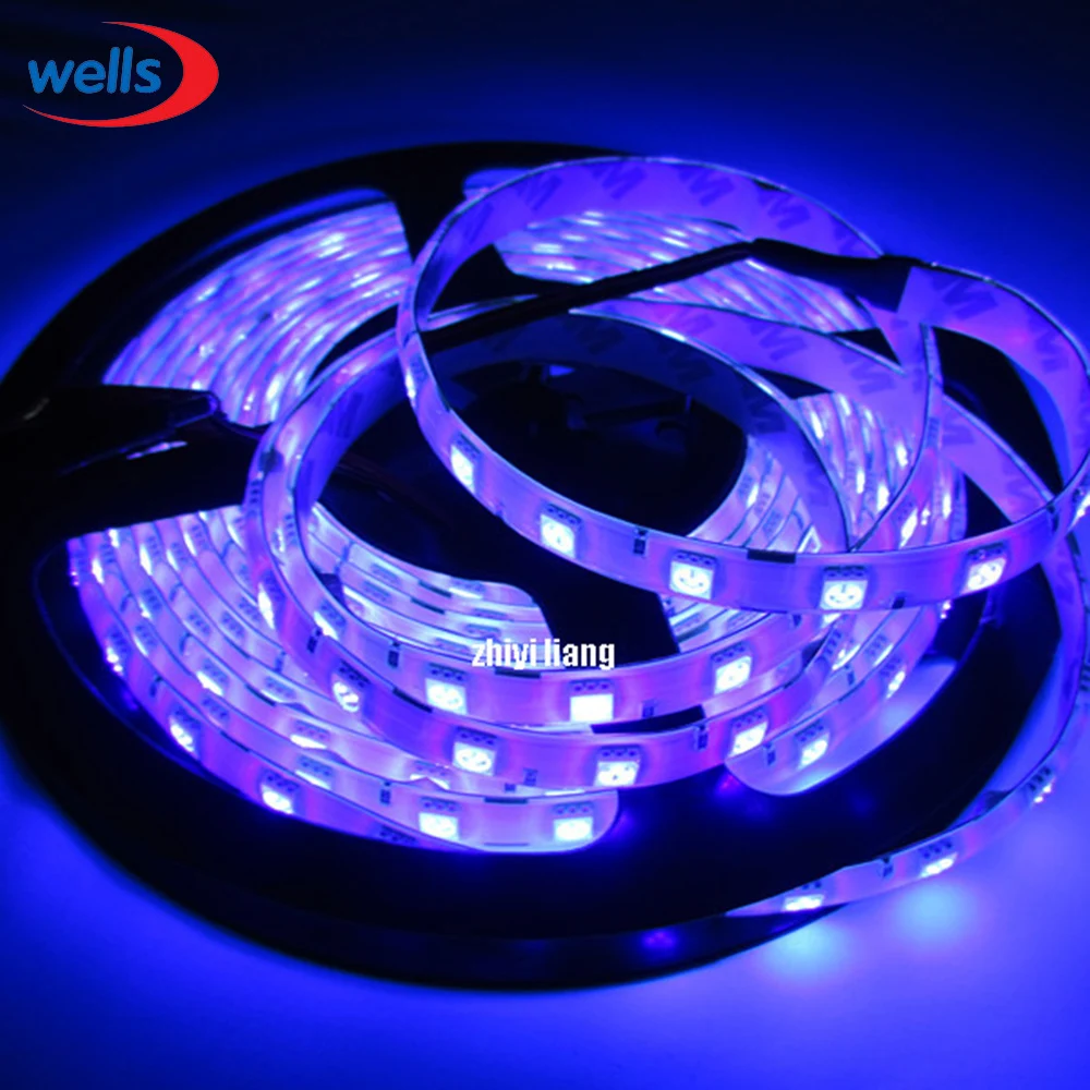 

16.4ft 5M UV Ultraviolet 395nm 5050 SMD Purple 300 LED Flex Strip Light NP 12V