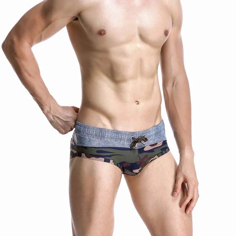 Спортивная Мужская одежда для плавания нейлоновая низкая посадка Плавки пляжная одежда больших размеров пестрые мужские плавки Maillot De Bain Homme
