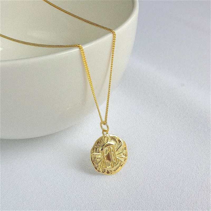 

Fengxiaoling New Faqshion 925 Sterling Silver Personality Lantern Pendant Necklaces For Women Round Sign Statement Necklace